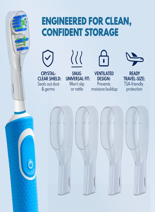 Alayna Toothbrush Head Cover Caps Compatible with Oral-B Dual Clean and Sonic Brush Heads, 4-Pack Travel Hygiene Shields - Image 3
