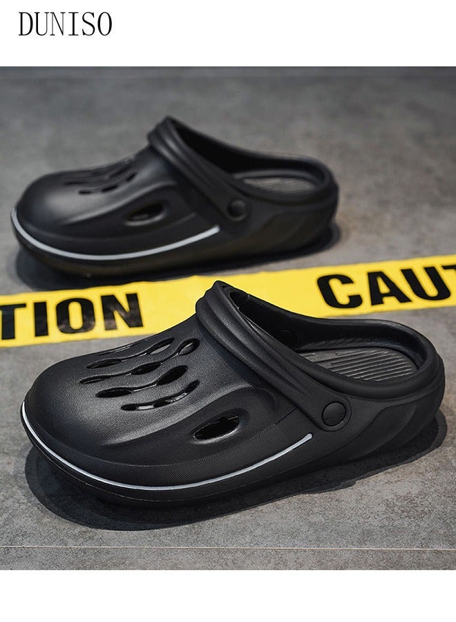 DUNISO Men's Clog Sandals Fashion Quick Drying Slide Sandal with Non-slip Soles Thick Sole Beach Slipper Breathable Slip-on Sandal Men's House Flat Slipper for Indoor & Outdoor - Image 4