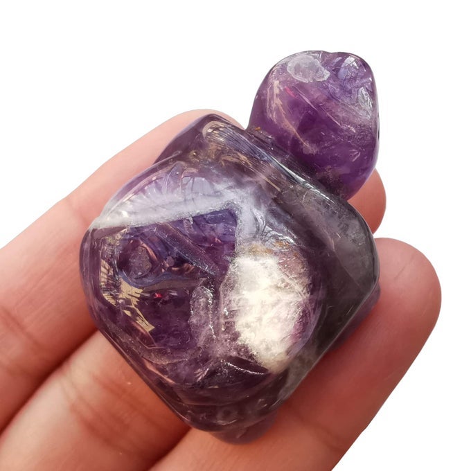 1 Pcs Natural Amethyst Tortoise Crystals and Healing Stones 15 Hand Carved Animal Collectible Sculpture Fengshui Healing Crystal