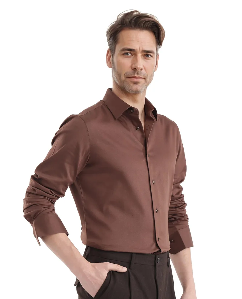 Rare Rabbit Men's Regular Fit Plain Shirt