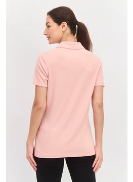 Lyle & Scott Women Regular Fit Brand Logo Short Sleeves Polo, Pink  - Image 3