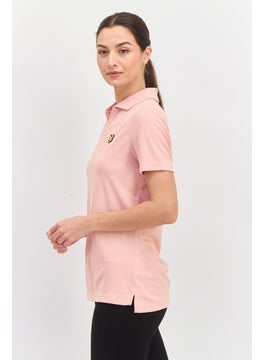 Lyle & Scott Women Regular Fit Brand Logo Short Sleeves Polo, Pink  - Image 4