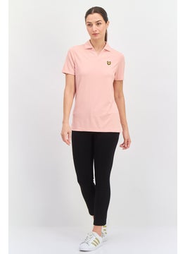 Lyle & Scott Women Regular Fit Brand Logo Short Sleeves Polo, Pink  - Image 2