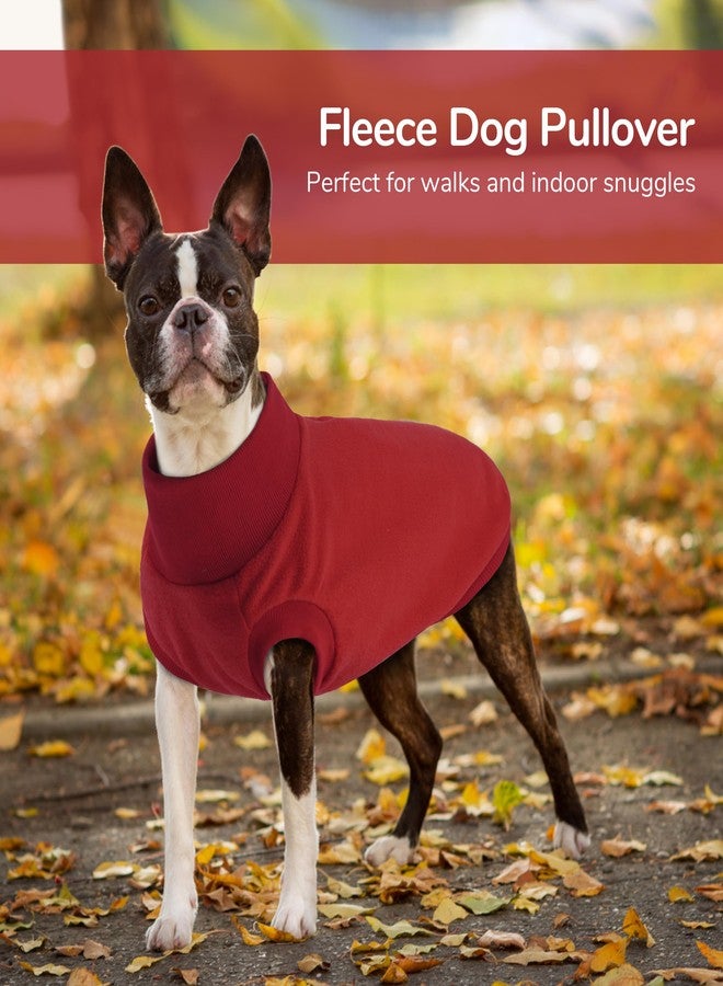 بوماي بوريتي سترة مطاطية للكلاب من بوميبوريتي، سترة بغطاء رأس من الصوف، سترة ناعمة بسحاب عند الرقبة، سترة بدون أكمام للارتداء اليومي للحيوانات الأليفة، مقاس صغير، أحمر - Image 4