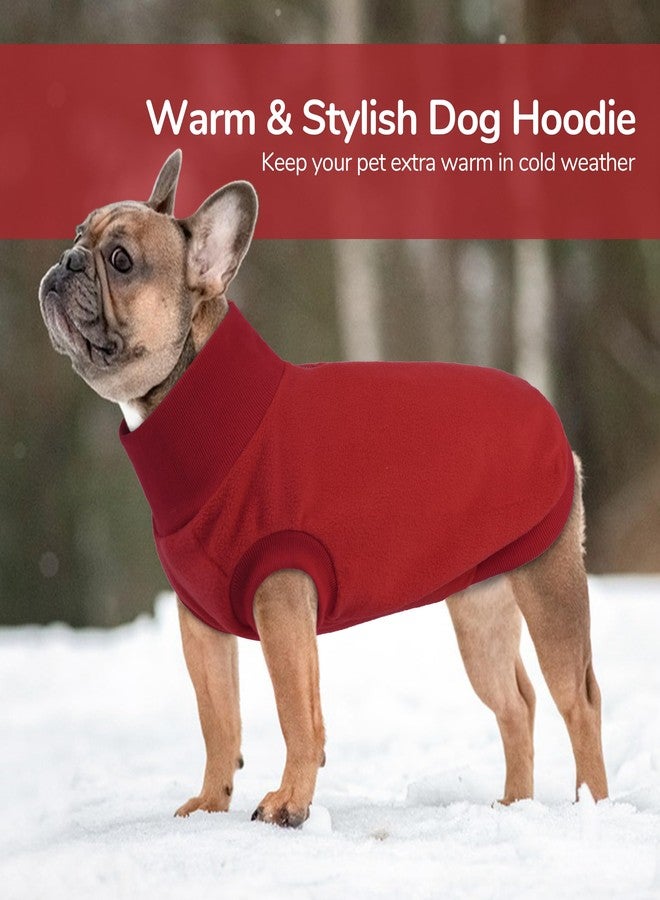 بوماي بوريتي سترة مطاطية للكلاب من بوميبوريتي، سترة بغطاء رأس من الصوف، سترة ناعمة بسحاب عند الرقبة، سترة بدون أكمام للارتداء اليومي للحيوانات الأليفة، مقاس صغير، أحمر - Image 5