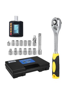 ENT-30 Digital Torque Meter Set Wrench Torque Tester 1/2'' Drive Torque Gauge with Sound Light Alarm Function High Accuracy 4 Torque Units Backlit Display, with Ratchet Wrench