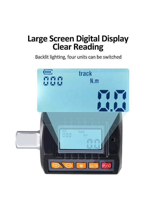 Generic - ENT-30 Digital Torque Meter Set Wrench Torque Tester 1/2'' Drive Torque Gauge with Sound Light Alarm Function High Accuracy 4 Torque Units Backlit Display, with Ratchet Wrench - Image 1