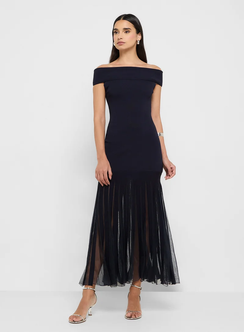 تيد بيكر Dropped Waist Off Shoulder Knit Dress