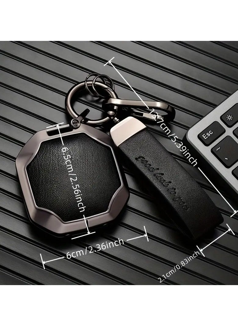 Service Zone Premium Zinc Alloy Key Fob Cover for Chery Jietu T2 & Mountain Sea T2 - Stylish Brown Keychain Accessory with Engraved "Best Luck to You" Message, Durable & Sleek Design  - Image 3