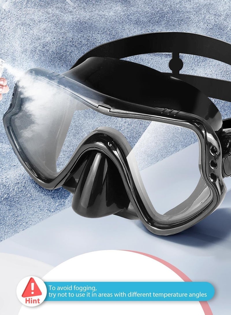 ساكن مجموعة قناع الغوص الجاف للغطس للبالغين والشباب، قناع غطس مضاد للضباب ومضاد للتسرب، قناع غوص بانورامي فائق الوضوح بزاوية 180 درجة، ناعم ومريح - Image 5