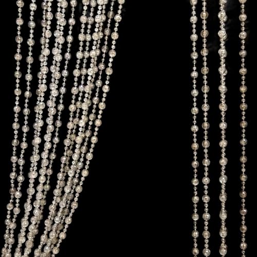 ave split Beaded Curtain Doorways Star Acrylic Hanging Door Beads String Curtains Tassel Room Divider Screen Decor for Doorway Window Living Room Wedding 049Star (Shiny Transparent Ball) - Image 1