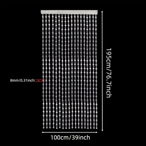 ave split Beaded Curtain Doorways Star Acrylic Hanging Door Beads String Curtains Tassel Room Divider Screen Decor for Doorway Window Living Room Wedding 049Star (Shiny Transparent Ball) - Image 4