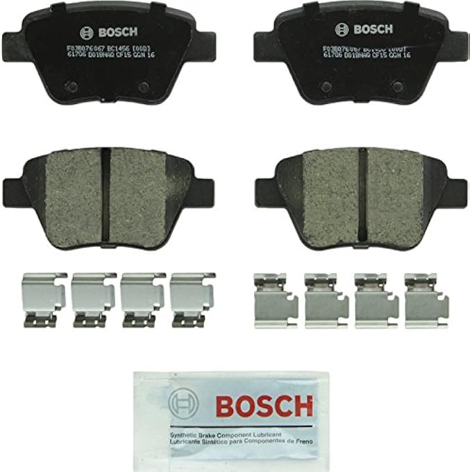 بوش مجموعة وسادات الفرامل القرصية السيراميكية الفاخرة BOSCH BC1456 متوافقة مع أودي A3 A3 A3 كواترو A4 فولكس فاجن بيتل Eos Golf Golf Sport Wagen GTI Jetta Passat REAR - Image 1