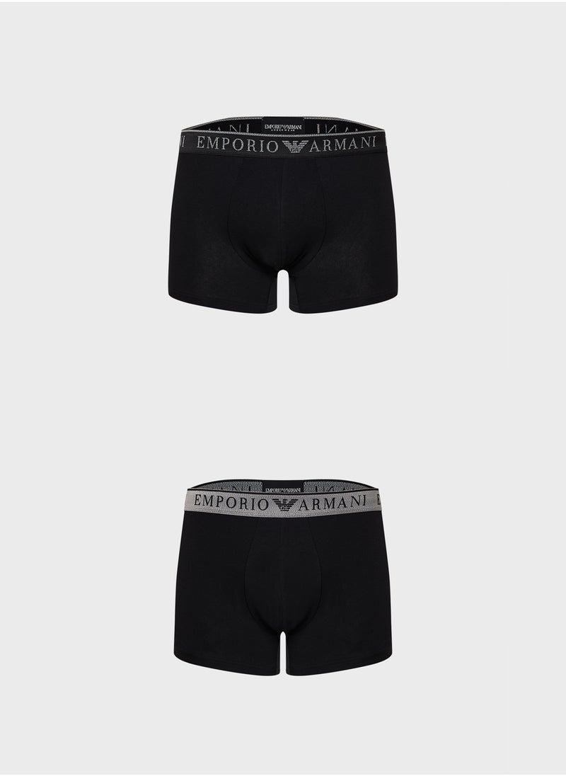 EMPORIO ARMANI 2 Pack Logo Band Boxers  - Image 1
