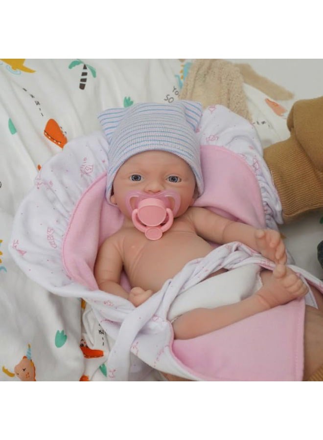 Mire & Mire Reborn Baby Dolls 12" Girl Micro Preemie Full Body Silicone Newborn Realistic Open Eyes Doll - Image 3