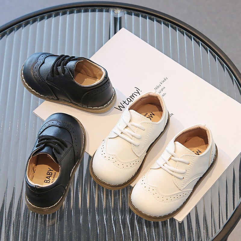2025 Spring and Autumn New Boys and Girls Shoes Korean Style Children's Casual Shoes Beanie Shoes Student Sports Shoes Plaid Leather Shoes - Image 3