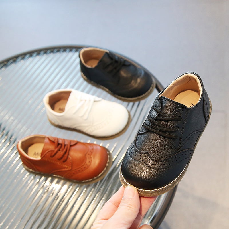 2025 Spring and Autumn New Boys and Girls Shoes Korean Style Children's Casual Shoes Beanie Shoes Student Sports Shoes Plaid Leather Shoes - Image 4