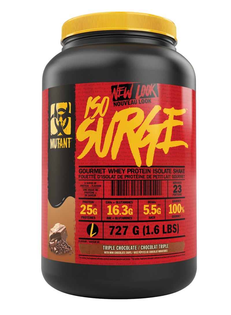 Mutant ISO SURGE Gourmet Whey Protein Isolate Shake Triple Chocolate 727 g - 1.6lb - Image 1