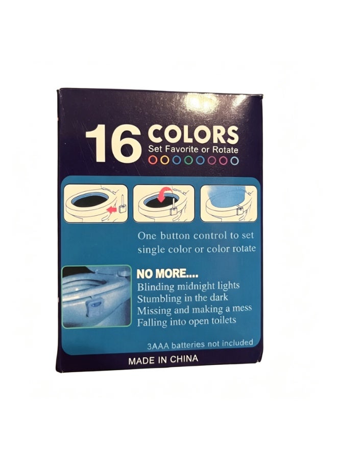 Light LED Motion-Activated Toilet Night Light – 16-Color Toilet Bowl Light with Motion & Light Sensor, Battery Powered, Hanging Design - Image 2