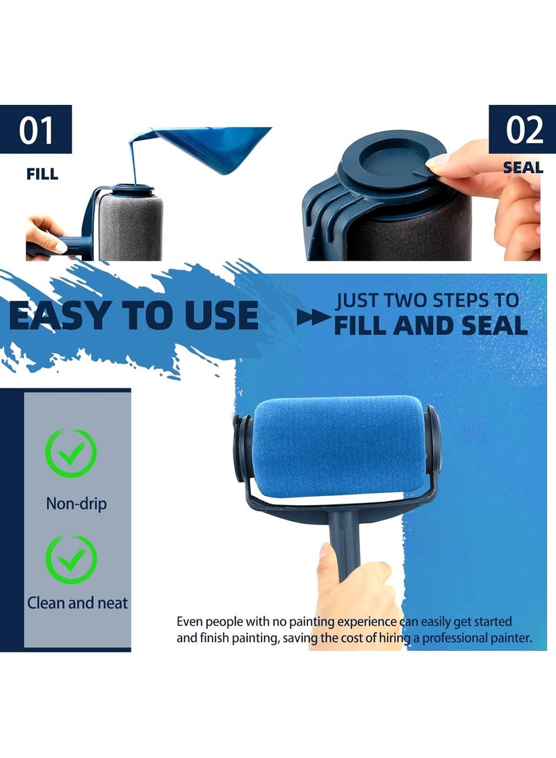 م اكس م فرشاة طلاء أسطوانية احترافية، أداة متعددة الوظائف لطلاء الجدران والأسقف قابلة للتعبئة - Image 5