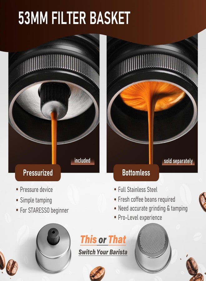 STARESSO PLUS SP300 Espresso Machine, Manual Portable Coffee Maker Compatible Ground Coffee with Pressurized Filter, Espresso Maker for Home Travel Camping Office, Non-Electric - Image 4