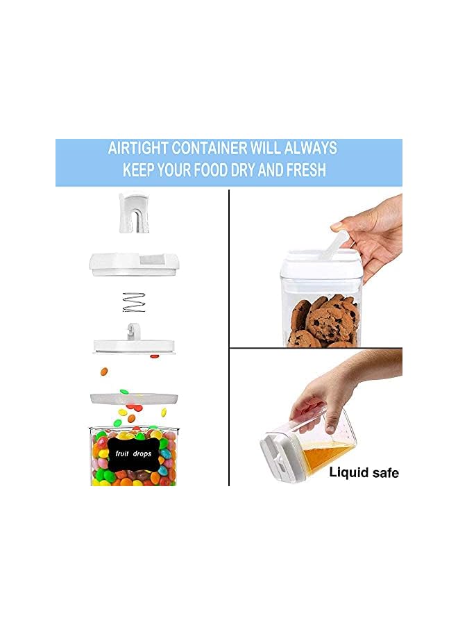 U-HOOME مجموعة حاويات تخزين الطعام، U-HOOME 7 قطع/مجموعة لتنظيم وتخزين المطبخ، حاويات حبوب بلاستيكية خالية من BPA لتخزين الطعام الجاف - تشمل ملصقات وقلم ماركر - Image 4