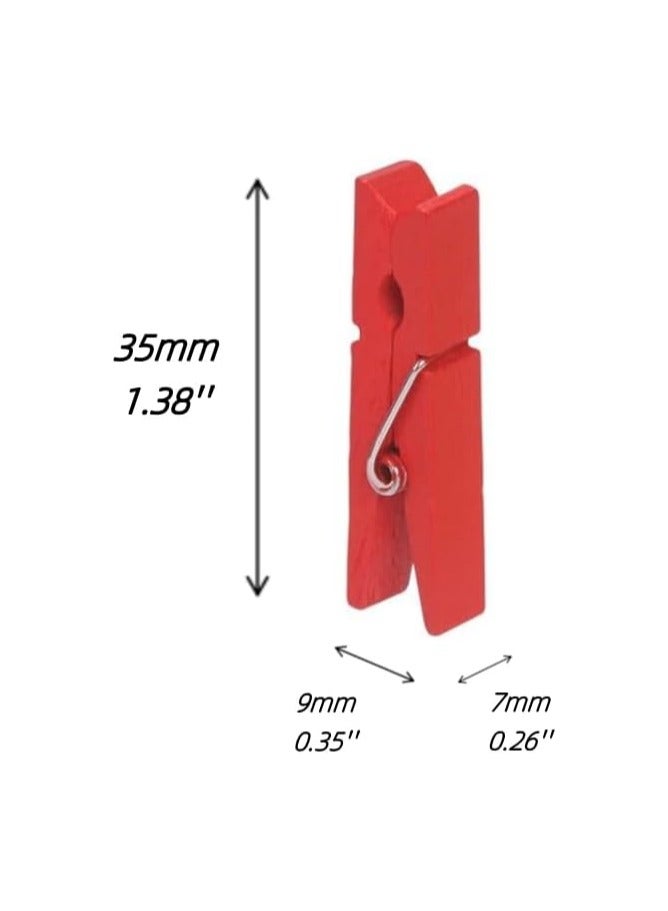 NANAO مشبك خشبي 3.5 سم مشبك ملون مشبك صور مشبك خشبي مشبك وجبات خفيفة (متعدد الألوان) - Image 2