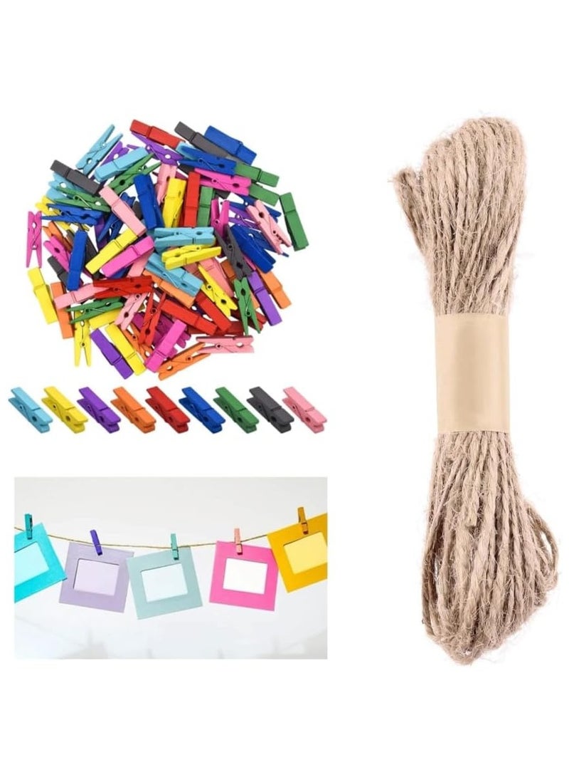 NANAO مشبك خشبي 3.5 سم مشبك ملون مشبك صور مشبك خشبي مشبك وجبات خفيفة (متعدد الألوان) - Image 1