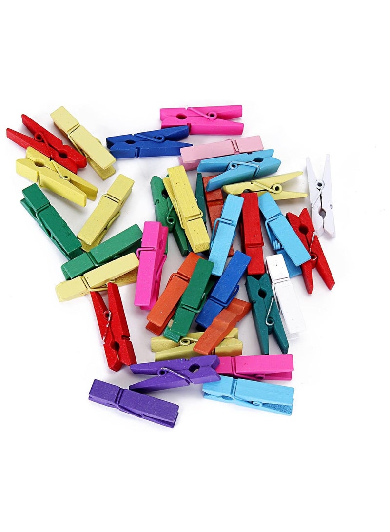 NANAO مشبك خشبي 3.5 سم مشبك ملون مشبك صور مشبك خشبي مشبك وجبات خفيفة (متعدد الألوان) - Image 3