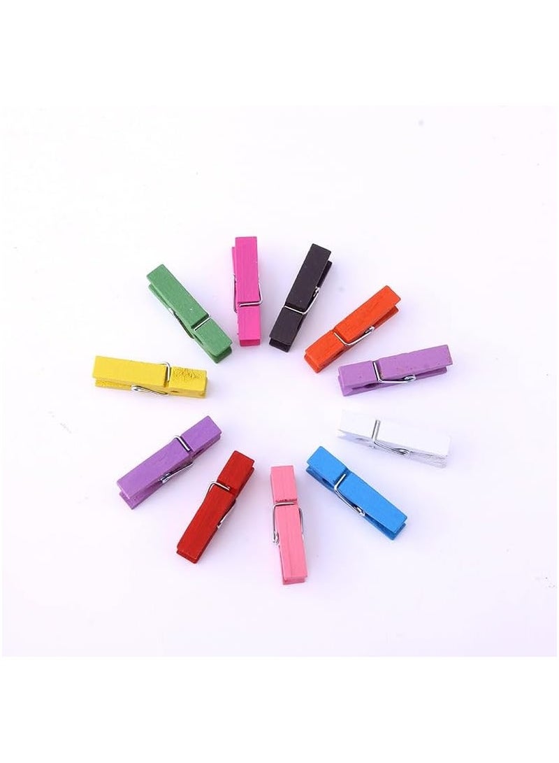 NANAO مشبك خشبي 3.5 سم مشبك ملون مشبك صور مشبك خشبي مشبك وجبات خفيفة (متعدد الألوان) - Image 5