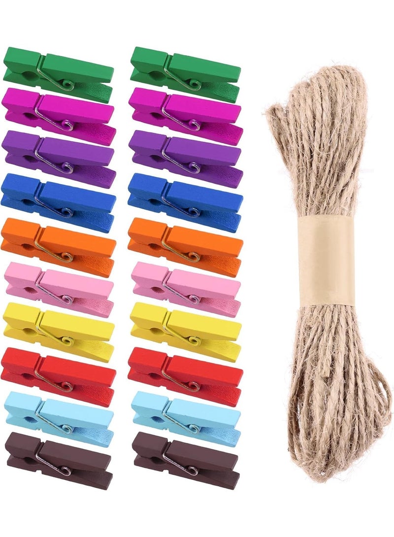 NANAO مشبك خشبي 3.5 سم مشبك ملون مشبك صور مشبك خشبي مشبك وجبات خفيفة (متعدد الألوان) - Image 4