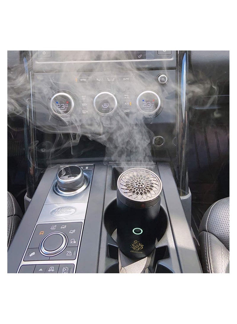 Car Bukhoor Usb Type-C Power Bakhoor Rechargeable Electric Mini Portable Incense Burner Black - Image 4