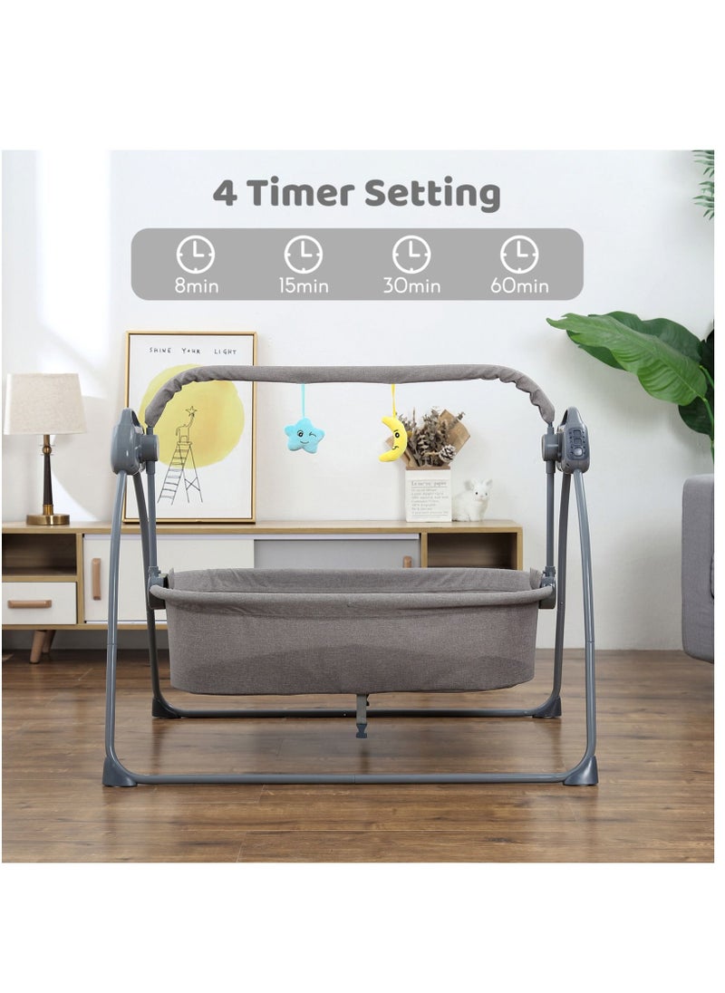 XiuWoo Automatic Electric Baby Swing Cradle and Rocking Bouncer Bed Crib with Adjustable Speed, Bluetooth Music, Pillow and Pad  - Image 3