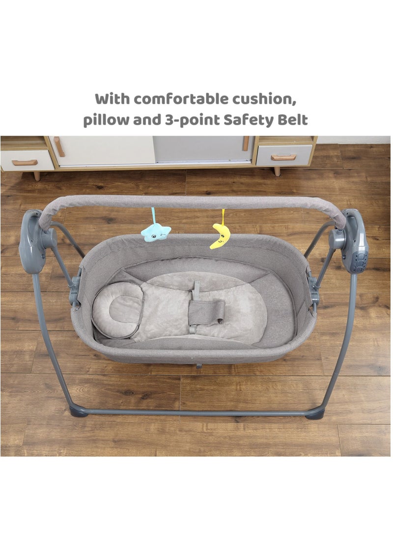 XiuWoo Automatic Electric Baby Swing Cradle and Rocking Bouncer Bed Crib with Adjustable Speed, Bluetooth Music, Pillow and Pad  - Image 5
