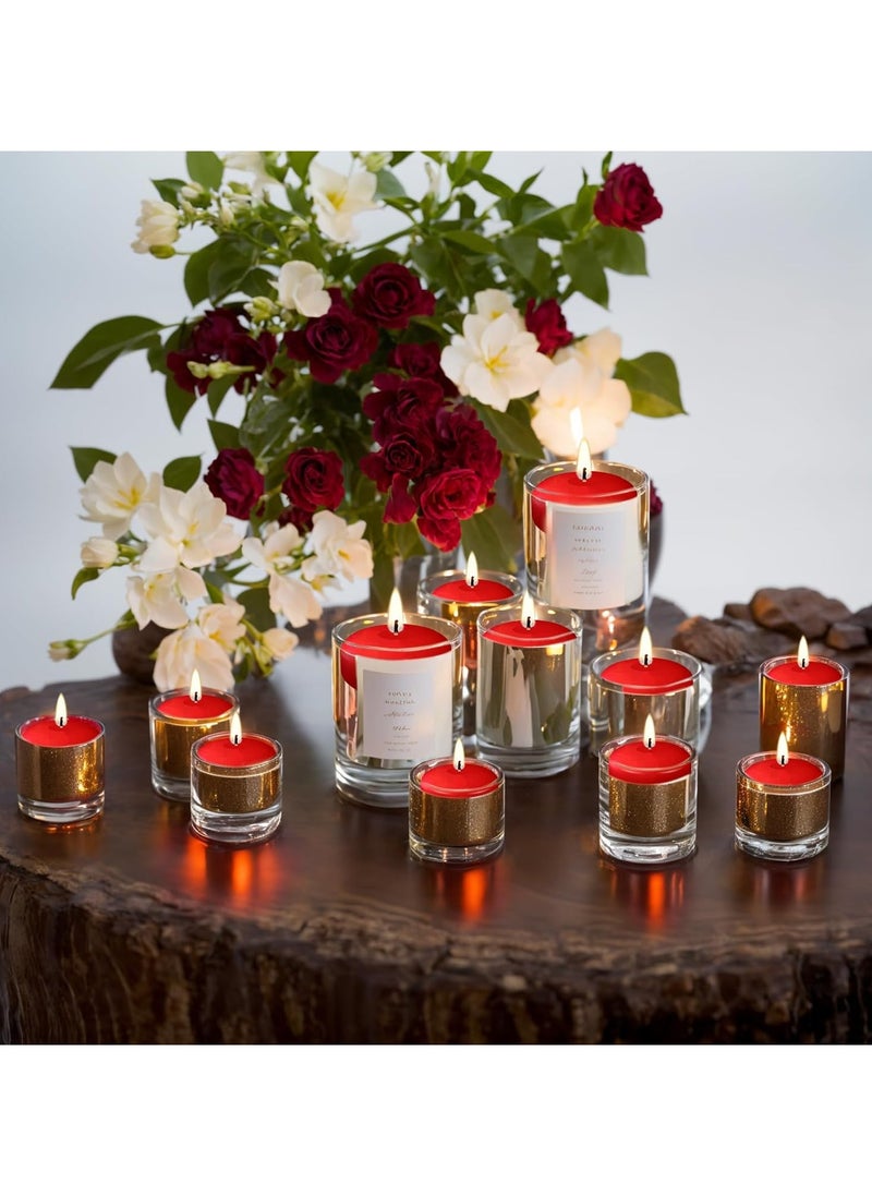 Generic - 24 Pcs 1.5'' Unscented Floating Candles for Centerpieces Floating Warm Tealights Candles Floating Candles for Wedding Party Decoration (Red) - Image 1
