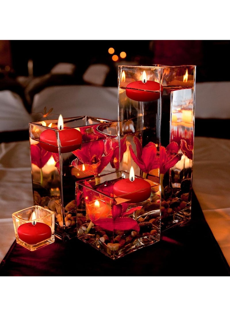 Generic - 24 Pcs 1.5'' Unscented Floating Candles for Centerpieces Floating Warm Tealights Candles Floating Candles for Wedding Party Decoration (Red) - Image 1