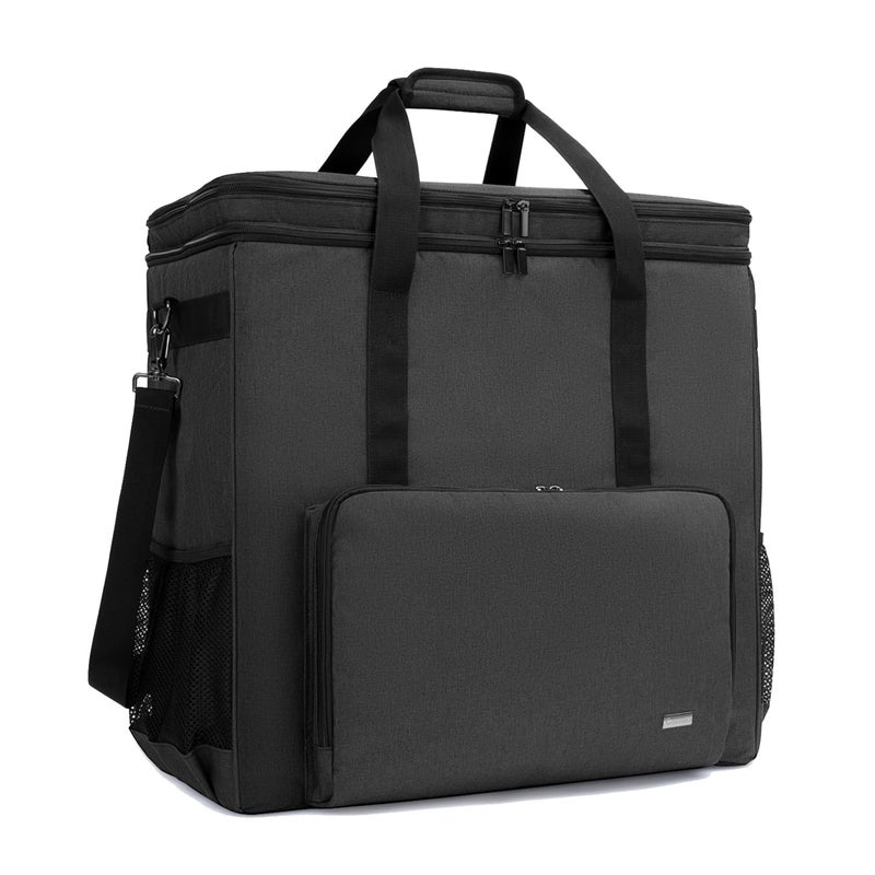 CURMIO Double-Layer PC Carrying Case, Desktop Computer Travel Bag for PC Chassis, Keyboard, Mouse and Headphone, Bag Only, Black - Image 1