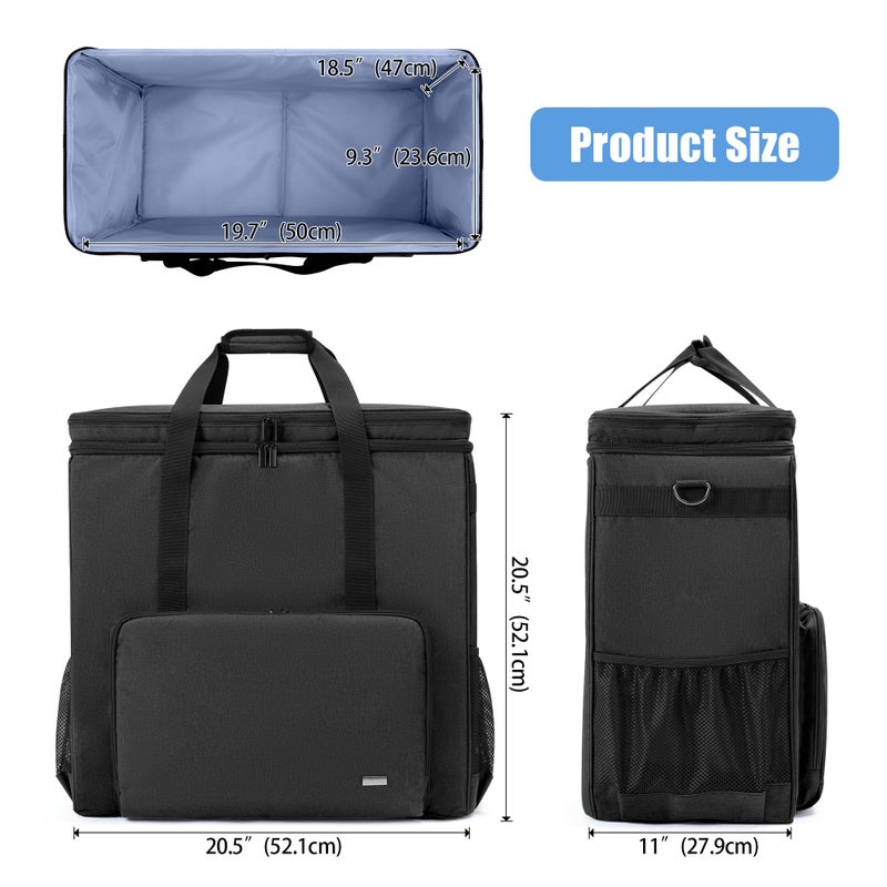 CURMIO Double-Layer PC Carrying Case, Desktop Computer Travel Bag for PC Chassis, Keyboard, Mouse and Headphone, Bag Only, Black - Image 5
