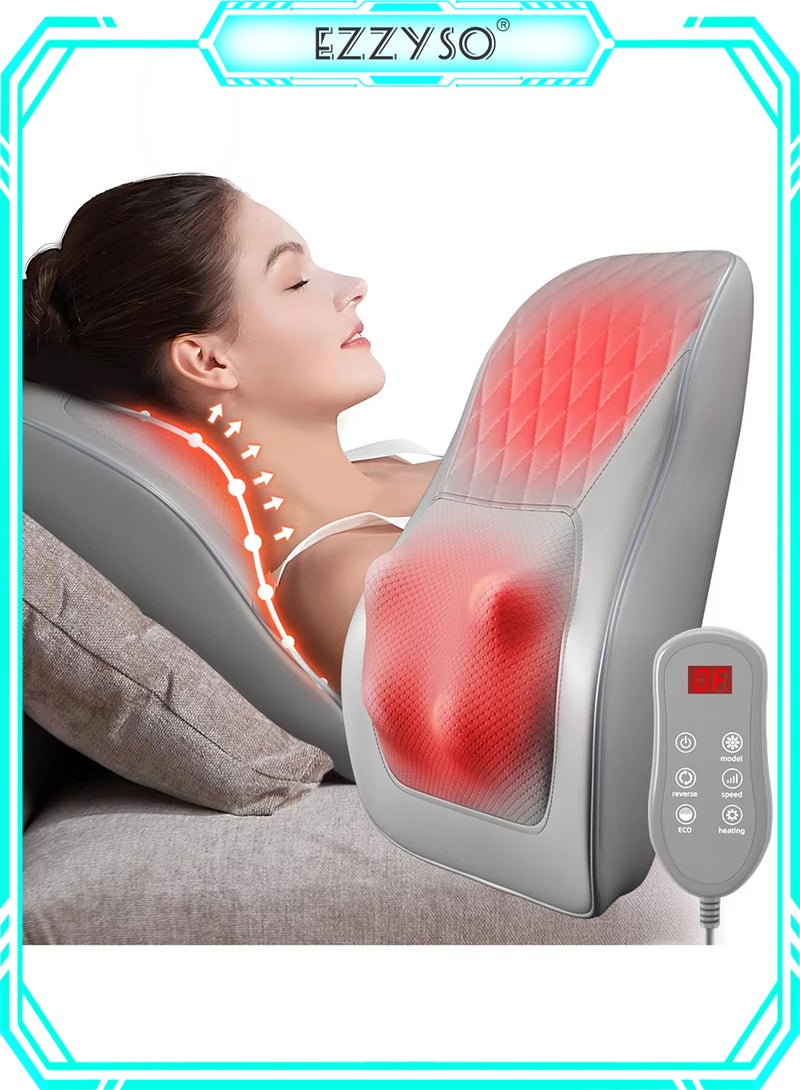 EzzySo مدلك رقبة مع حرارة وسادة تدليك ثلاثية الأبعاد لتخفيف الألم مدلكات للرقبة والظهر والكتف والساق للاسترخاء في المنزل والمكتب والسيارة - Image 1