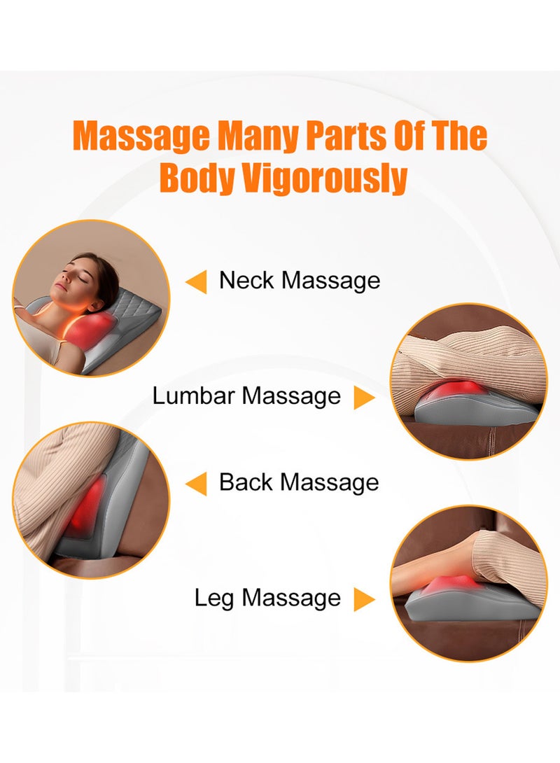 EzzySo مدلك رقبة مع حرارة وسادة تدليك ثلاثية الأبعاد لتخفيف الألم مدلكات للرقبة والظهر والكتف والساق للاسترخاء في المنزل والمكتب والسيارة - Image 2