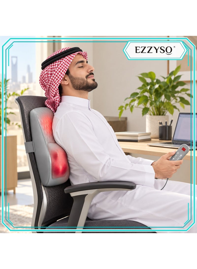 EzzySo Neck Massager With Heat 3D Kneading Massage Pillow For Pain Relief  Massagers For Neck and Back Shoulder Leg Stress Relax At Home Office And Car - Image 2
