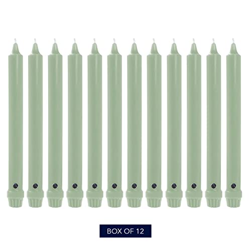 Colonial Candle Unscented Taper Candle, Classic Collection, Colonial Classic Green, 10 In, Pack of 12 - Up to 8 Hours Burn - Image 2