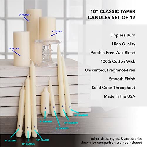 Colonial Candle Unscented Taper Candle, Classic Collection, Colonial Classic Green, 10 In, Pack of 12 - Up to 8 Hours Burn - Image 4