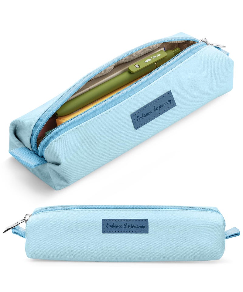 Mr. Pen- Cute Pencil Case Pouch, Light Blue Color, Multipurpose Canvas Bible Pencil Pouch - Image 1