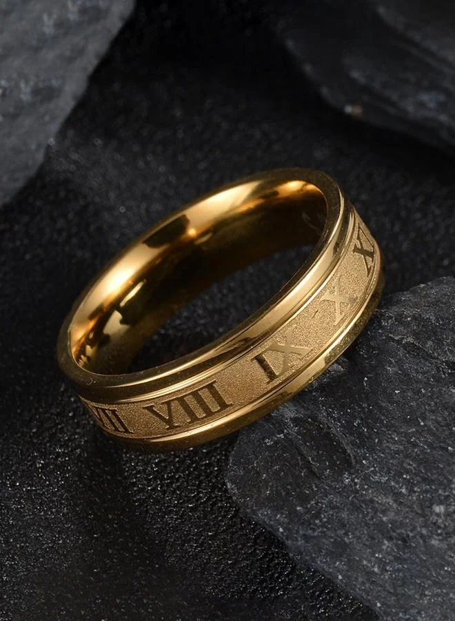 Take Two  Gold Roman Numeral Band Ring for Women | Best Price UAE