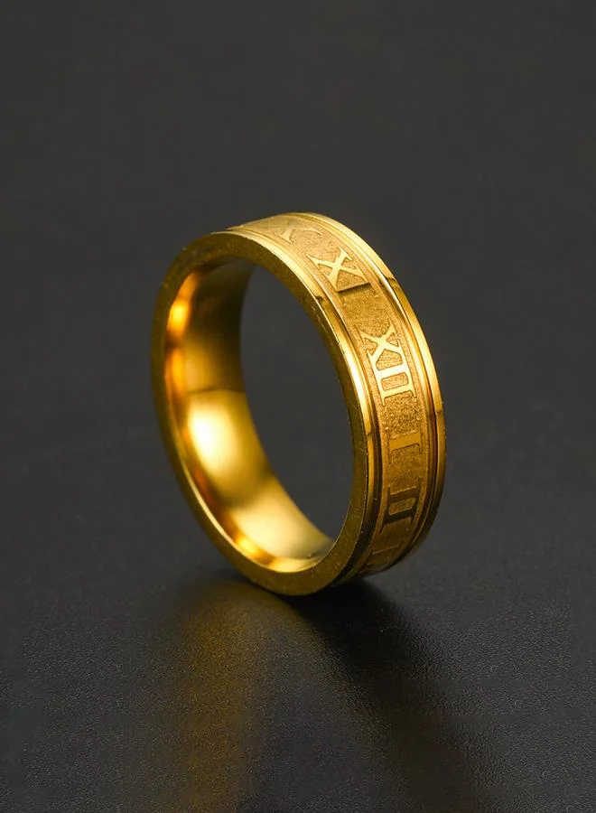 Take Two Gold Roman Numeral Band Ring