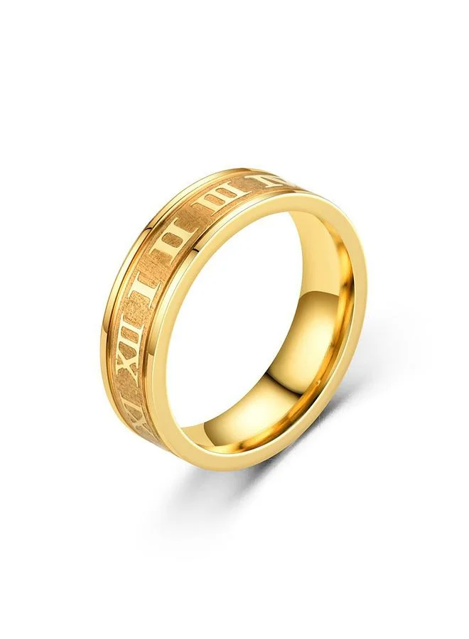 Take Two  Gold Roman Numeral Band Ring for Women | Best Price UAE