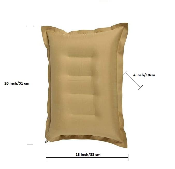 RAV RAV Pack of 2 Soft Fabric Travelling Pillow air Pillow for Easy Traveling Color Brown - Image 2