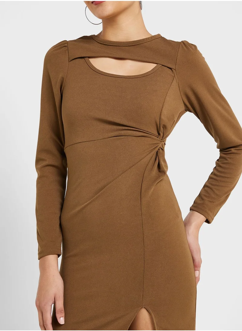 Urban Minx Urban Minx Cutout Detail Knit Dress