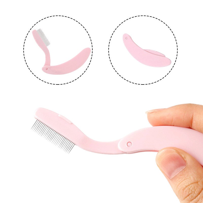 Folding Eyelash Comb Beauty Makeup Tool Stainless Steel Teeth Lash Separator Eyebrow Comb Metal Brush - Image 5